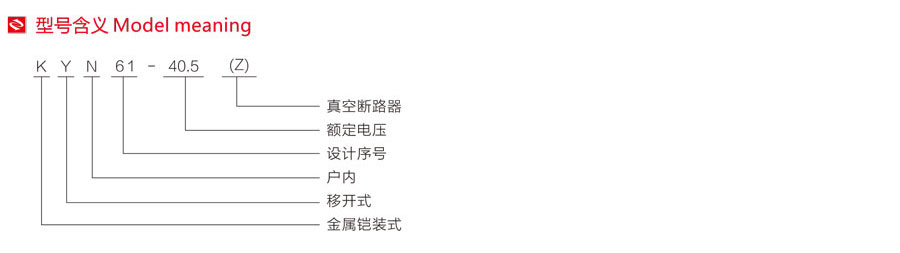 KYN61-40.5(Z)鎧裝移開(kāi)式交流金屬封閉開(kāi)關(guān)設(shè)備型號(hào)含義